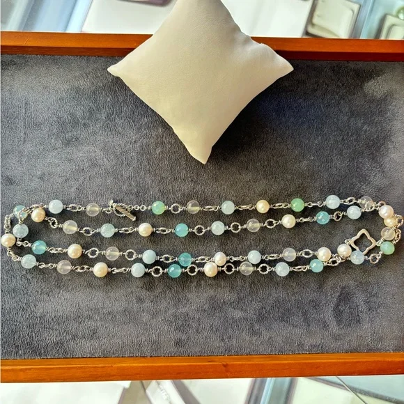 David Yurman Multi-Stone Venetian Quatrefoil Necklace 40" - Picture 5 of 10